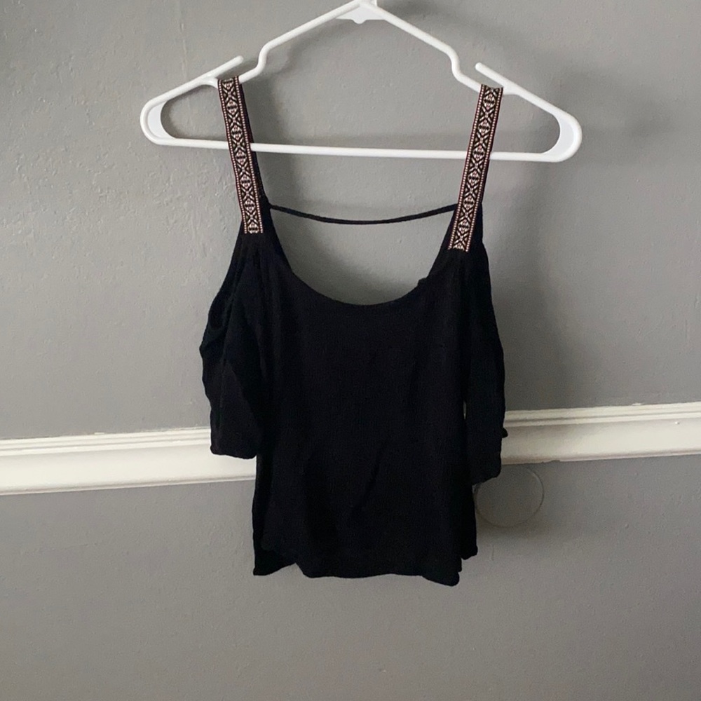 Black off the shoulder top